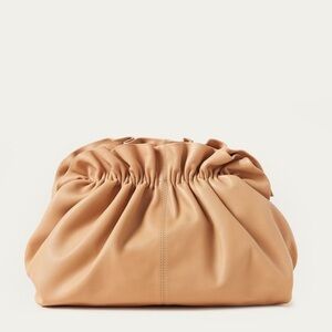 Loeffler Randall leather ruffle clutch